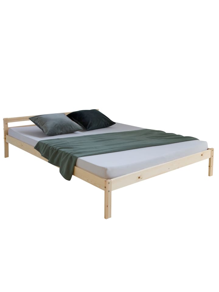 Homestyle4u Holzbett 140x200 in Braun günstig kaufen 140 x 200 cm