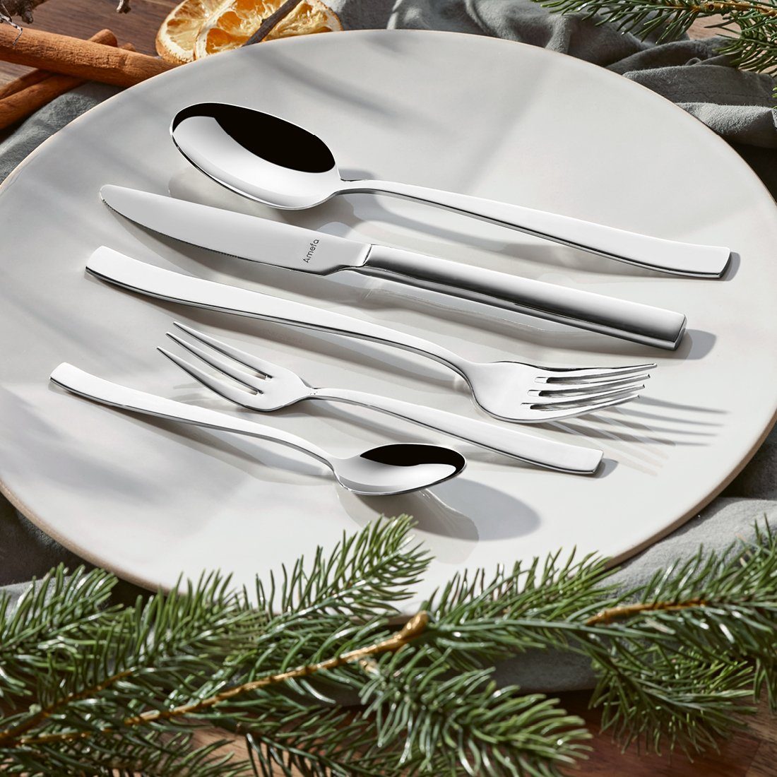Amefa Besteck-Set FRESH, Edelstahl 18/10, glänzend, für 12 Personen, 60-tlg