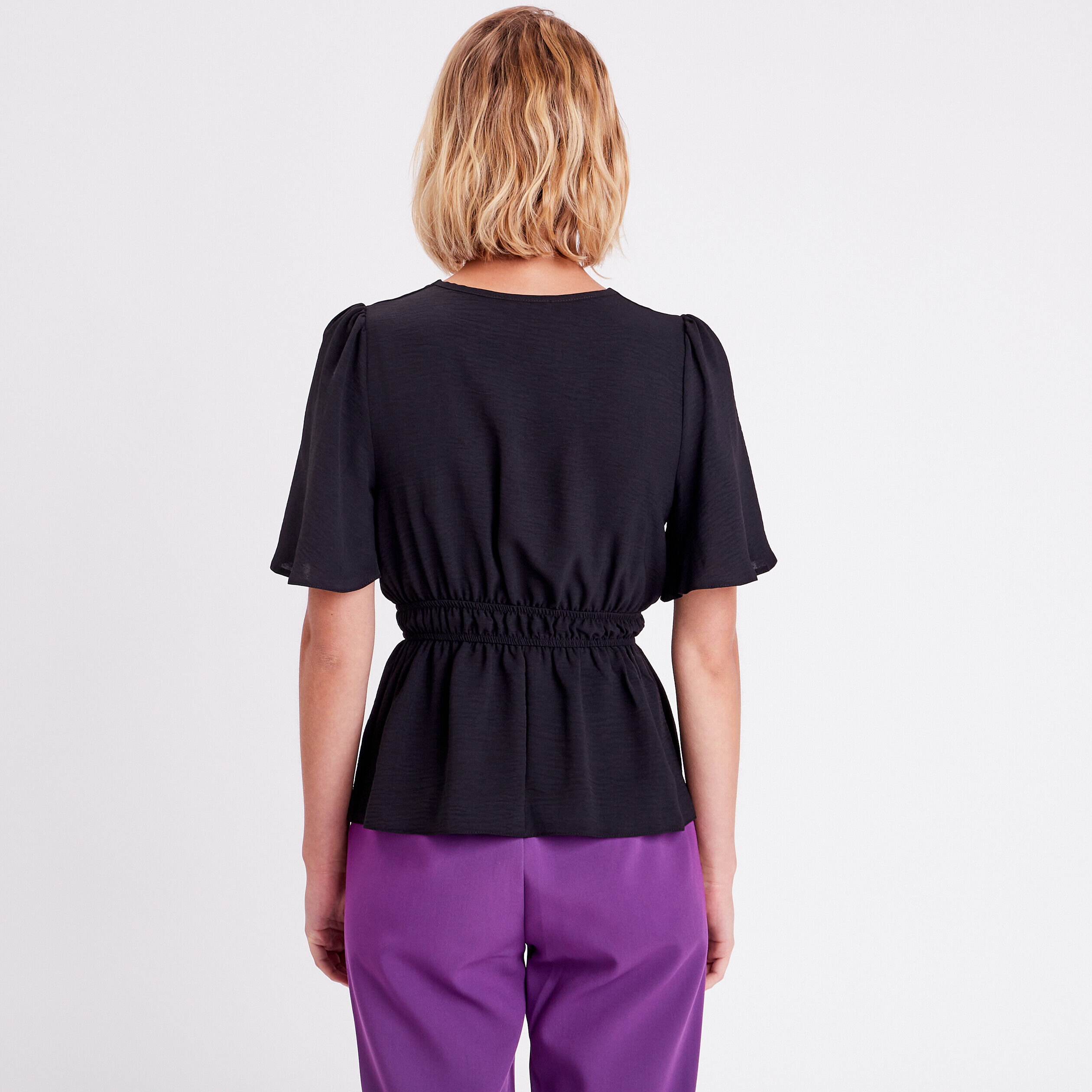 Blouse manches courtes noir femme | Cache Cache