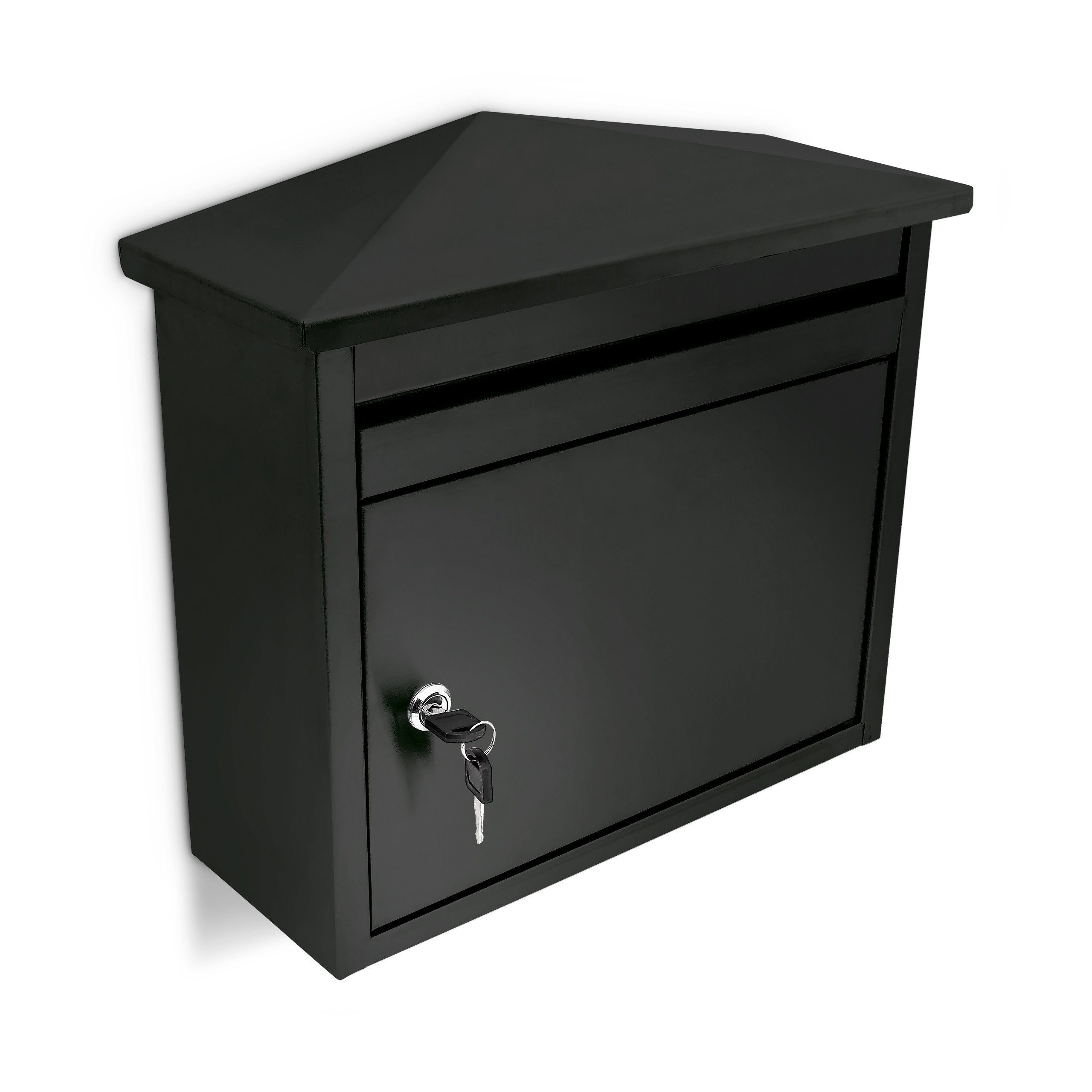relaxdays Briefkasten Briefkasten Eisen schwarz