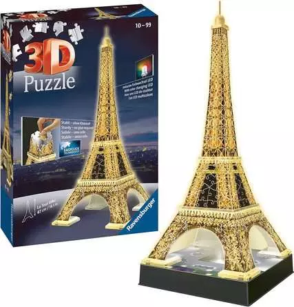 Ravensburger Eiffelturm bei Nacht