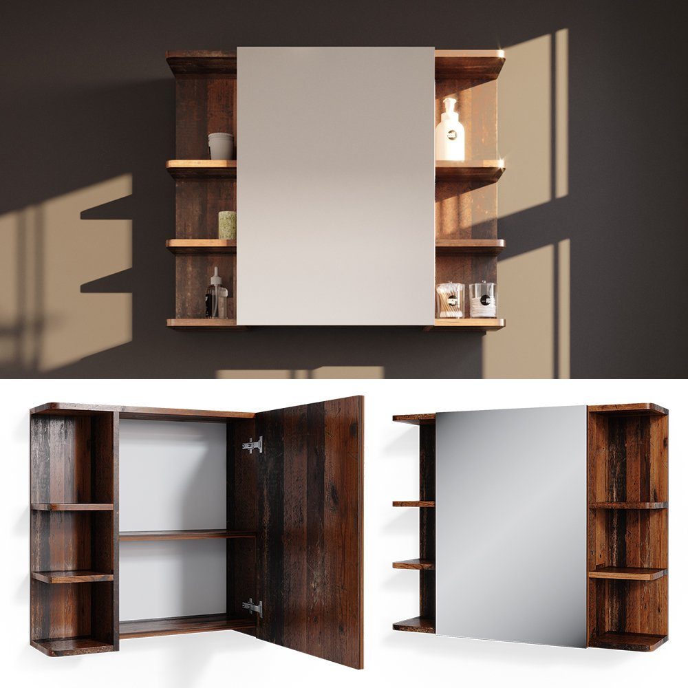 Vicco Spiegelschrank Badspiegel Badschrank FYNN Old Style