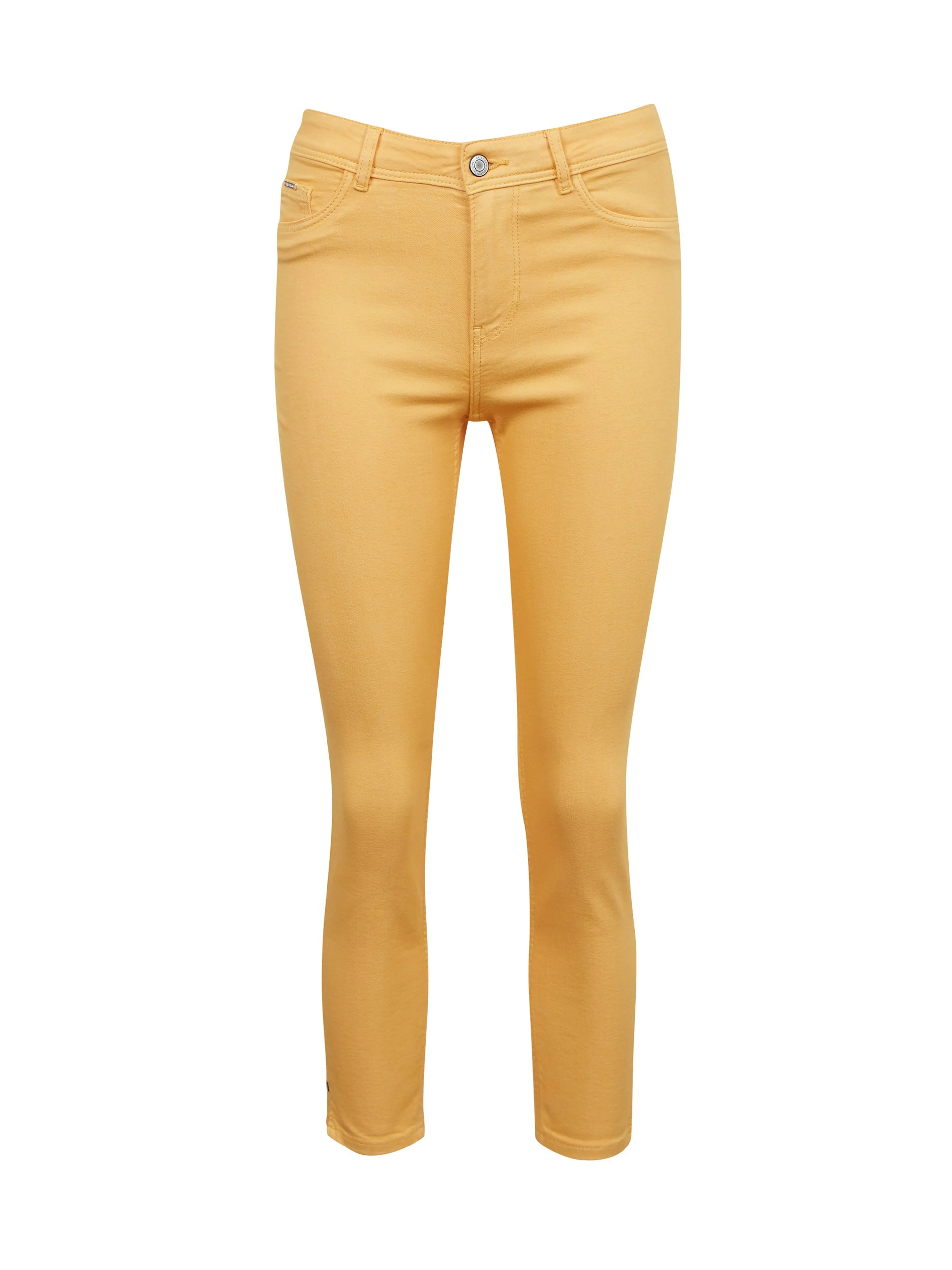 Orangefarbene Damen-Cropped Skinny Fit Jeans ORSAY