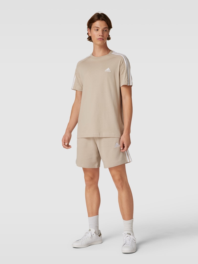 T-Shirt mit Label-Stitching in beige