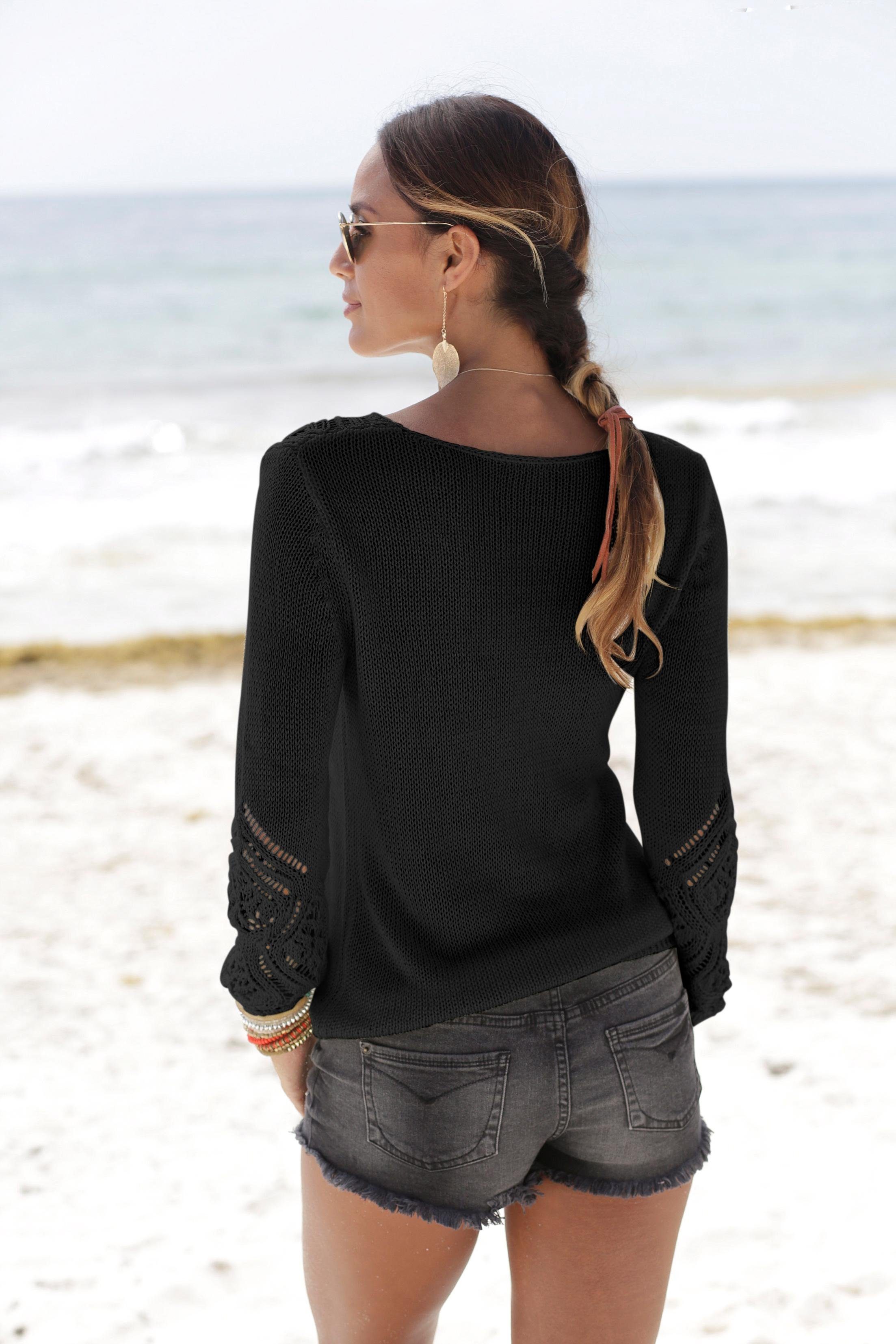 LASCANA Strandpullover mit tollem Ajourmuster