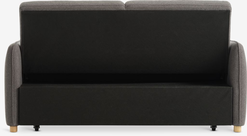 Sofá cama LYSTRUP 2 lugares, tecido cinza escuro