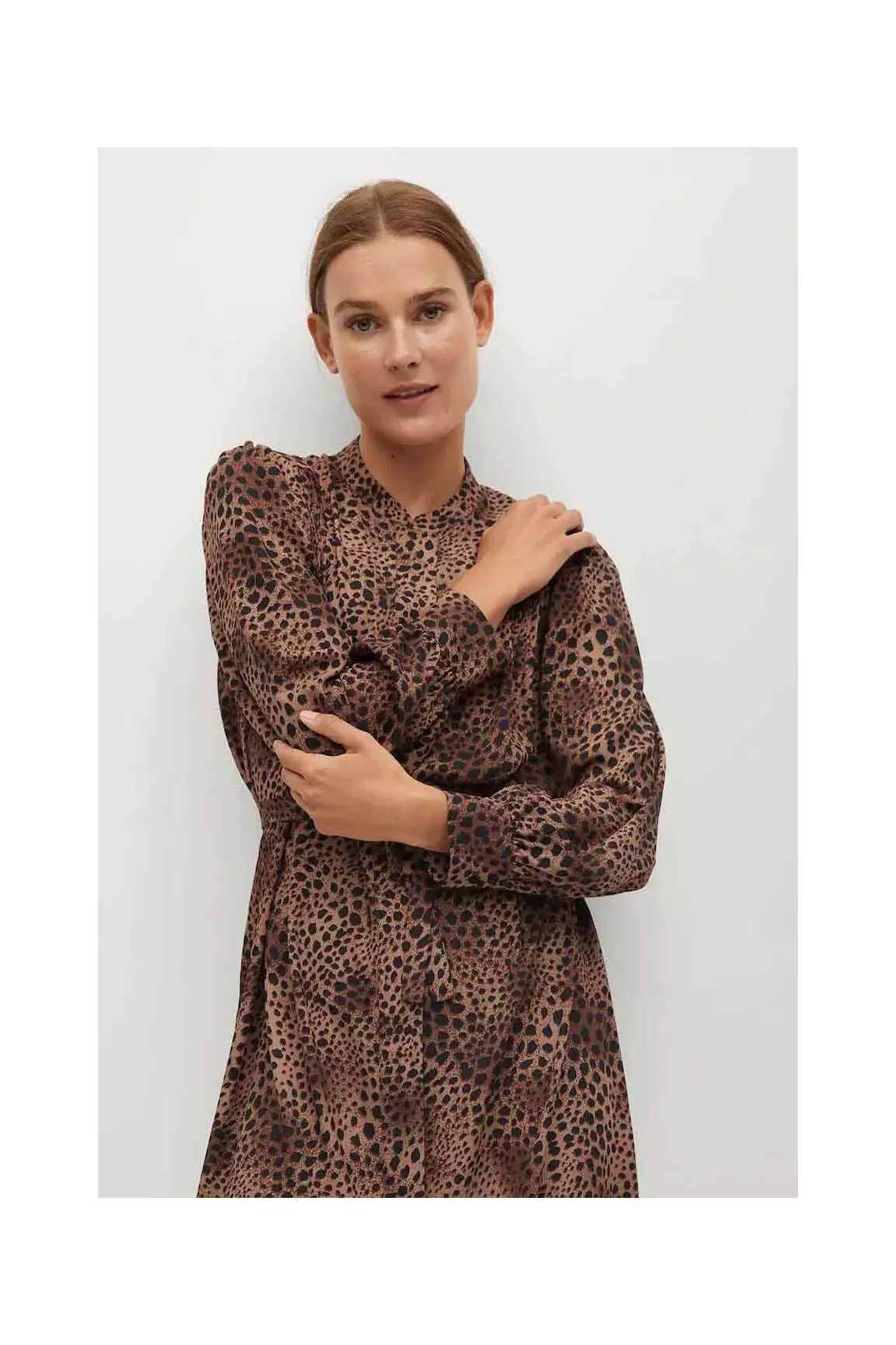 Mango Robes Mi Longues Femme couleur marron