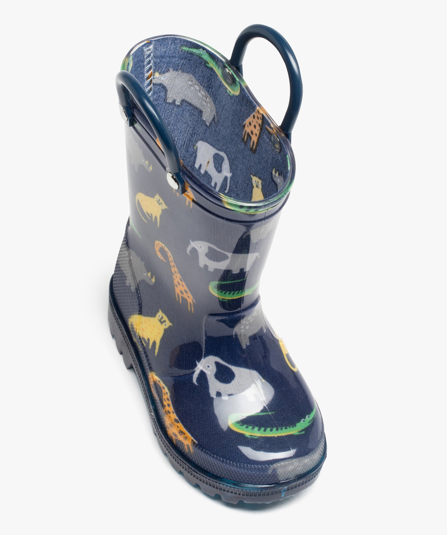 Bottes de pluie bébé avec anses imprimées animaux marine | GEMO