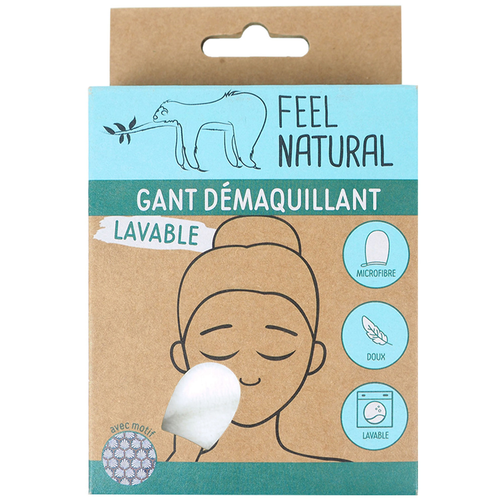 feel natural Gant démaquillant lavable Gant démaquillant
