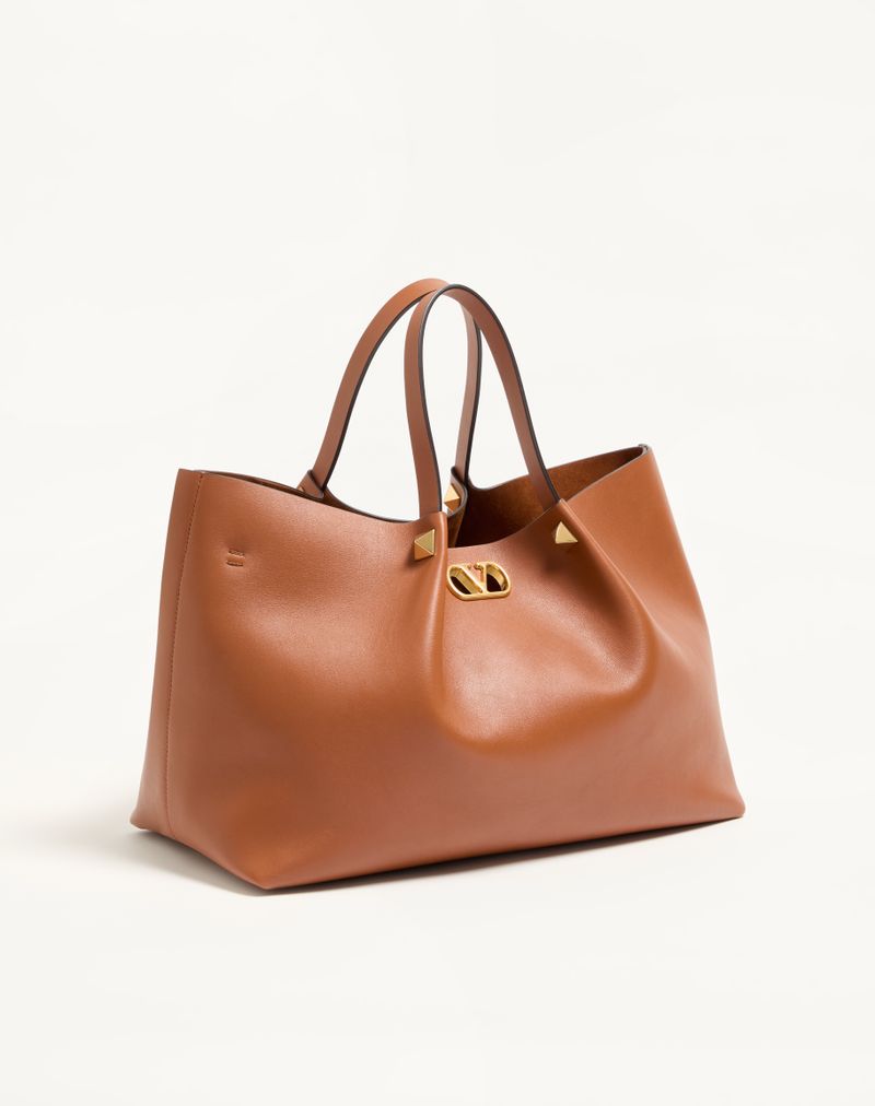 Bolsa de compras grande em couro macio Valentino Garavani