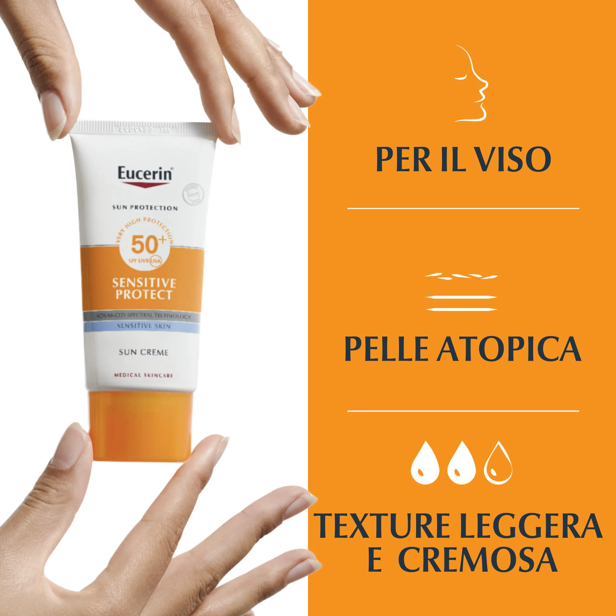 Krema za sunčanje Sensitive Protect SPF50+ - Krema za lice s visokom zaštitom od sunca.