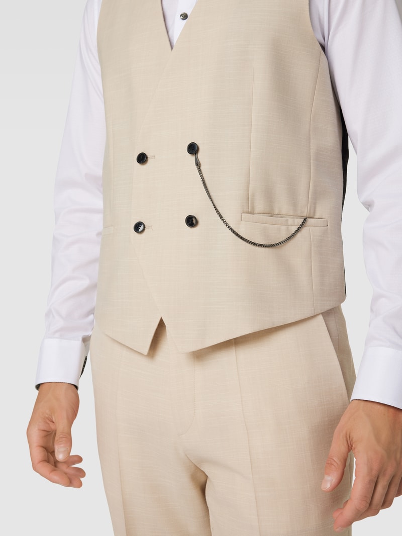 Anzugweste mit Zierkette in beige