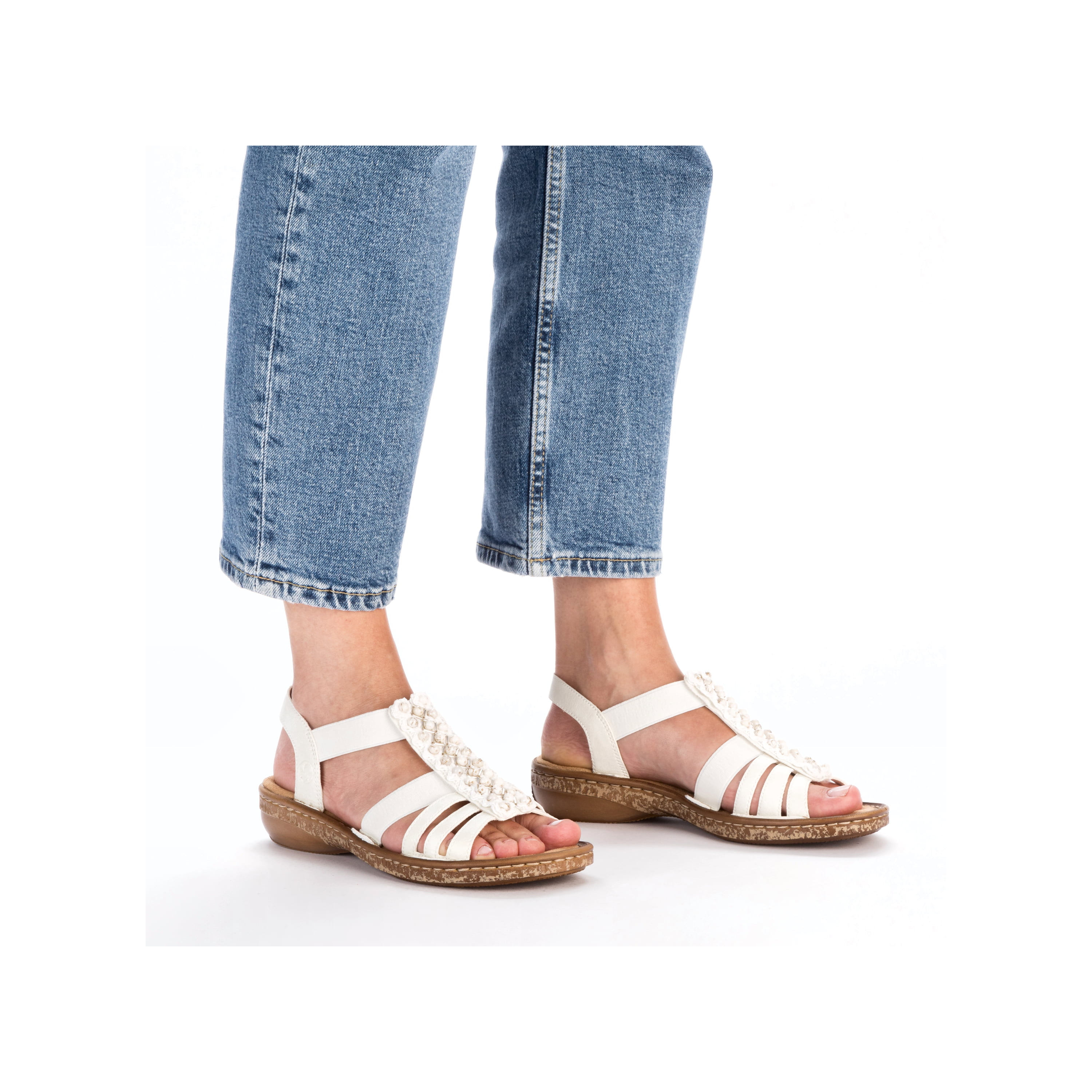 Rieker Damen Riemchensandalen hellbeige