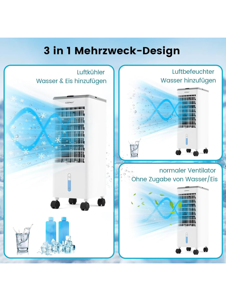 COSTWAY 3 in 1 Klimaanlage ohne abluftschlauch in Grau günstig kaufen onesize