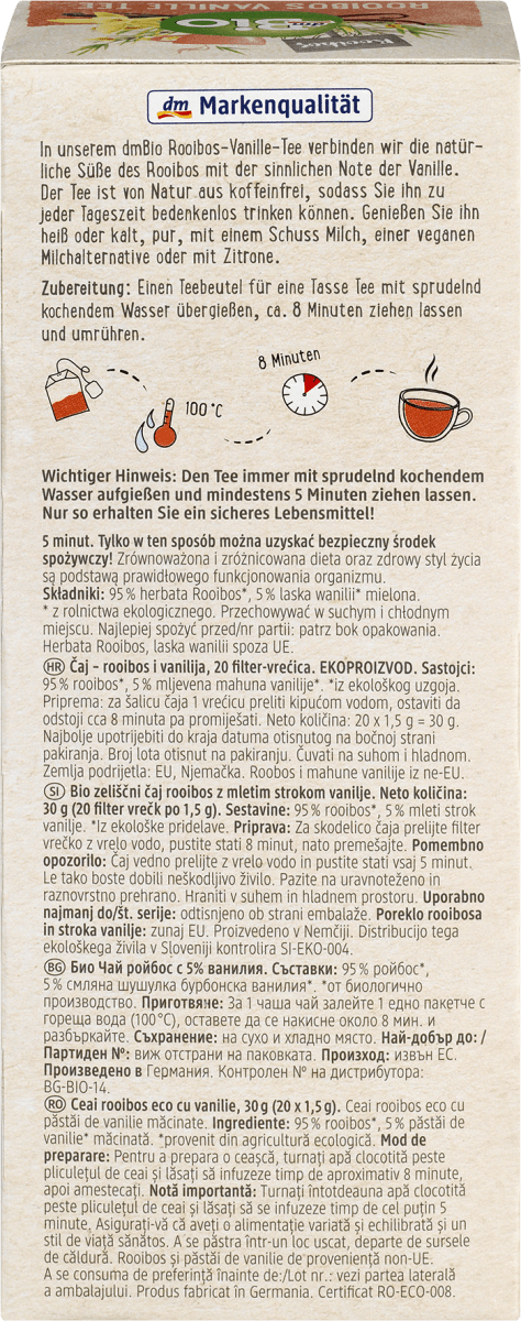 Rooibos Tee mit Vanille (20 x 1,5g), 20 St